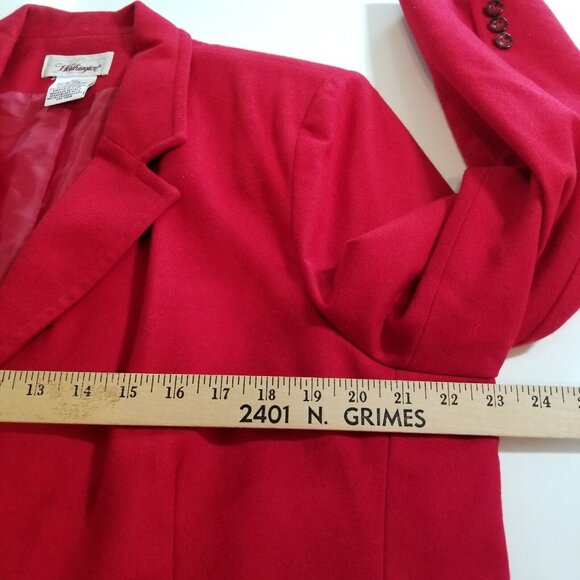 Worthington Womens Suit Blazer Size 20W Wool Red 3 Button Long Sleeve Vintage - Picture 8 of 11